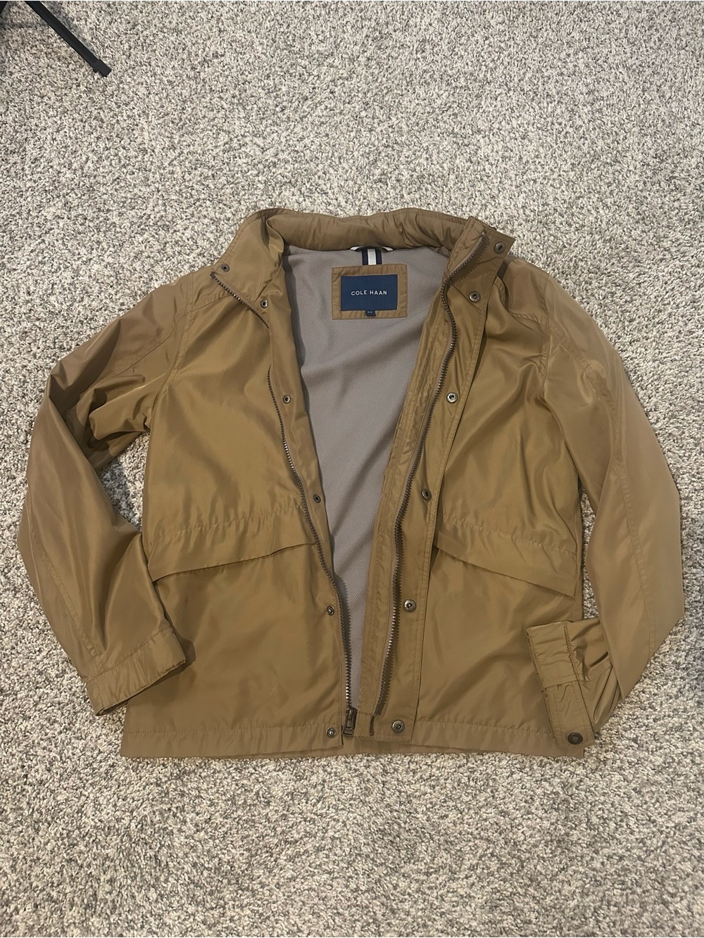 Cole Haan Men's Khaki/Tan Lightweight Hooded Jacket